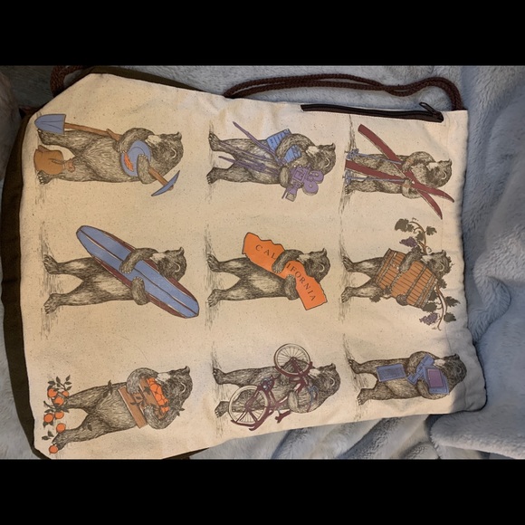 CA BEARS Sling Backpack Canvas California Souvenir Sports Travel SF Mercantile - Picture 6 of 16